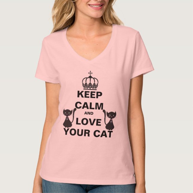 T-shirt Restez Calme Et Aimez Votre Chat (Devant)