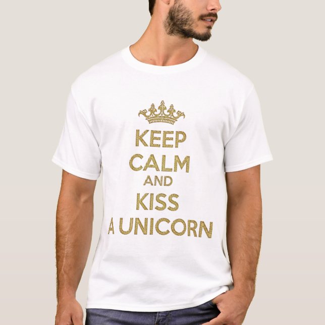 T-shirt Restez calme et baisez une licorne (Devant)