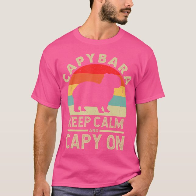 T-shirt Restez Calme Et Capable Sur Capybara Capybara (Devant)