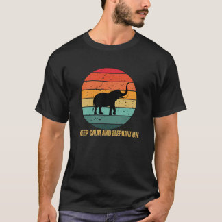 T-shirt Restez calme et éléphant