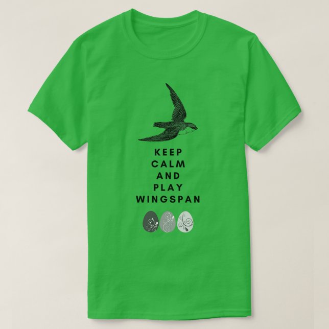 T-shirt Restez calme et jouez à l'envergure (Design devant)