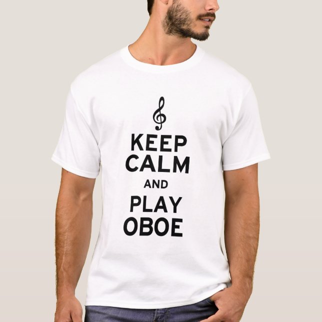 T-shirt Restez calme et jouez à Oboe (Devant)