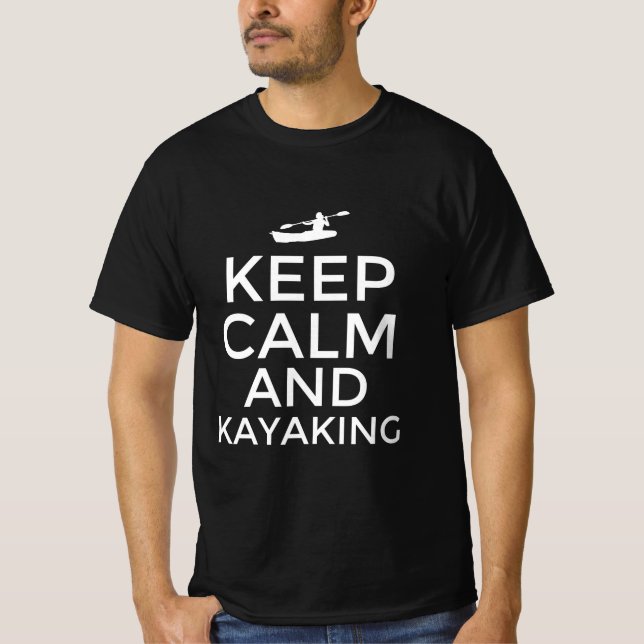 T-shirt Restez calme et kayak (Devant)