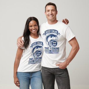 T-shirt Restez calme et laissez le bateau de pêche s'échou