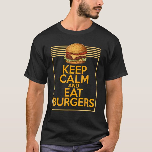 T-shirt Restez Calme Et Mangez Burgers Restaurant Patty Bu (Devant)