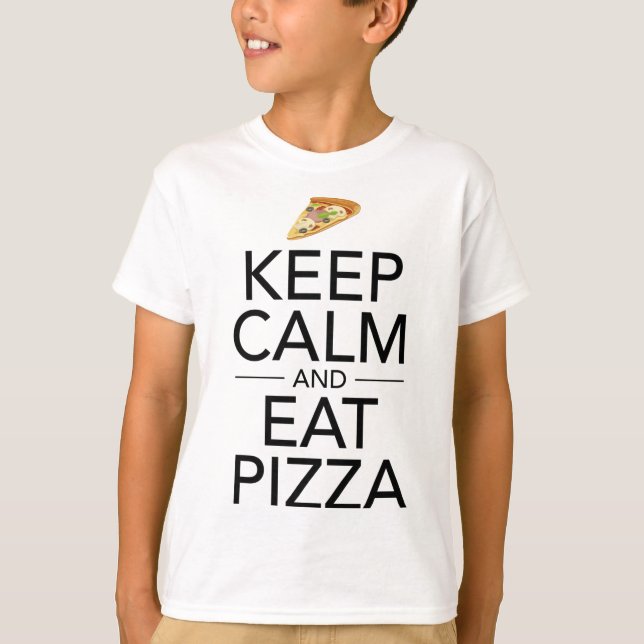 T-shirt Restez Calme Et Mangez Pizza Amoureux De La Nourri (Devant)