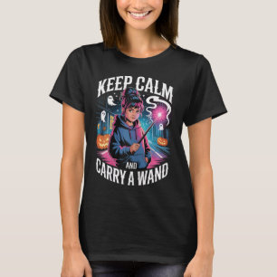 T-shirt Restez Calme Et Portez Une Ado De Baguette Hallowe