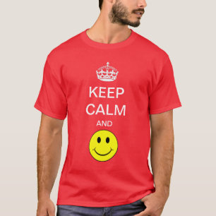 T-shirt Restez calme et sourire Chemise jaune