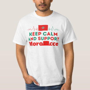 T-shirt Restez calme et soutenez le Maroc