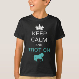 T-shirt Restez Calme Et Trot Sur Le Cheval À Cheval