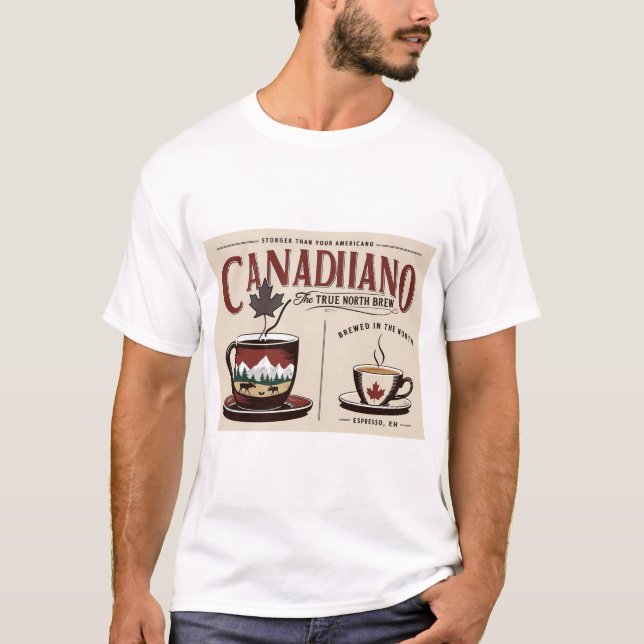 T-shirt Restez Chaud, Buvez Canadiano (Devant)