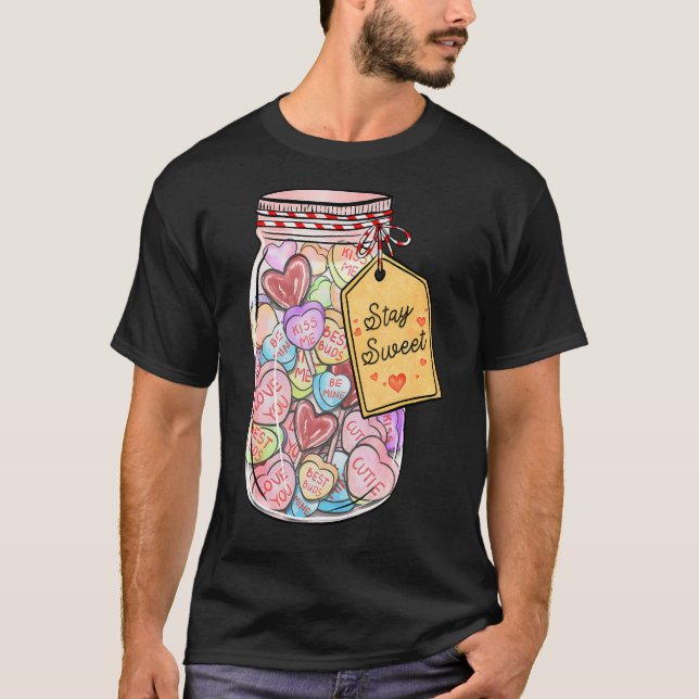 T-shirt Restez Coeurs doux Candy Jar Coeurs de conversatio (Devant)