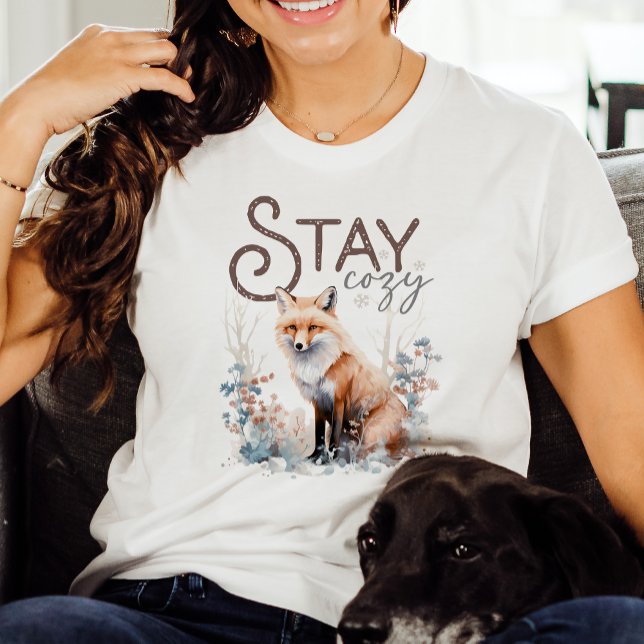 T-shirt Restez confortable Woodland Fox Noël (Créateur téléchargé)