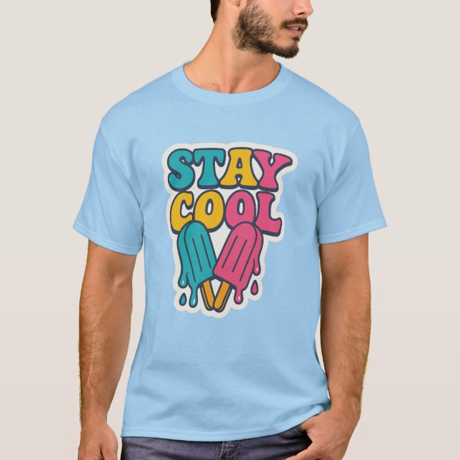 T-shirt Restez Cool – Popsicle Rétro d'Été (Devant)