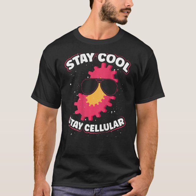 T-shirt Restez Cool, Restez cellulaire Backprint Professeu (Devant)