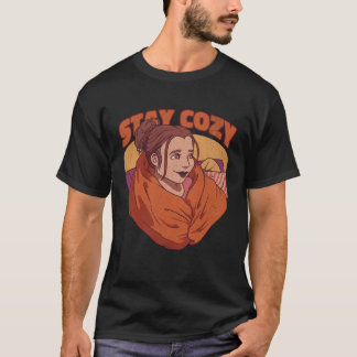T-shirt Restez Cosy Blanche Sleepy Nap Coussin Lit Femme G
