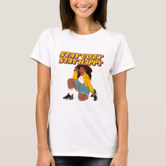 T-shirt Restez Cosy, Restez Heureux Maison Cosy Esthétique
