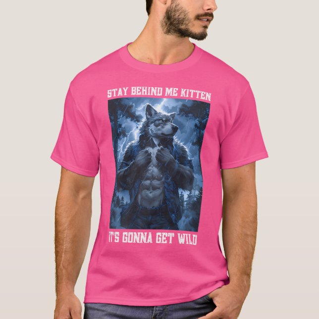 T-shirt Restez Derrière Moi Kitten Cringy Werewolf Cringey (Devant)