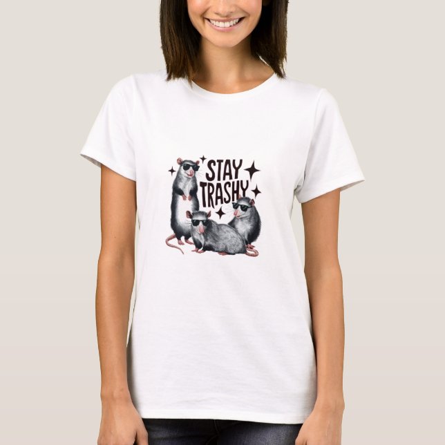 T-shirt Restez des Possums Poubelles (Devant)