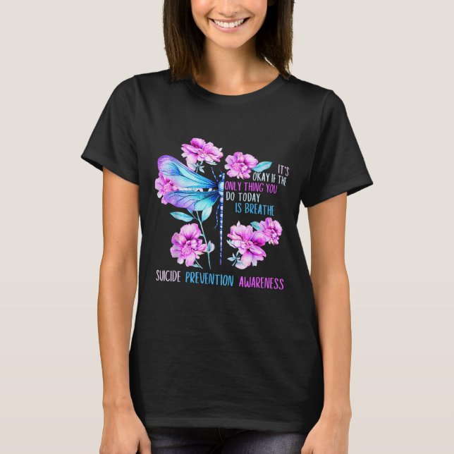 T-shirt Restez dragonfly point-virgule prévention sensibil (Devant)