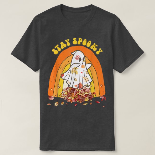 T-shirt Restez Éffrayant Automne Fantôme d'automne Hallowe (Design devant)