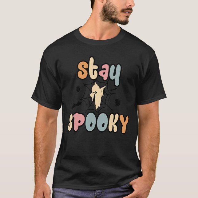 T-shirt Restez Éffrayant Dabbing Halloween Ghost sur Spide (Devant)
