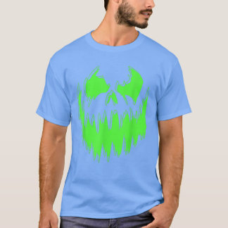 T-shirt Restez Éffrayant Effrayant Citrouille Visage Hallo