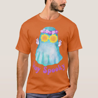 T-shirt Restez Éffrayant Funny Retro Ghost Super Hippie Gi