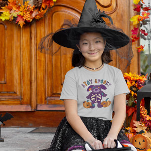 T-shirt Restez Éffrayant Skeleton Dog Halloween