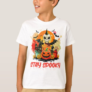 T-shirt Restez Éffrayants Enfants d'Halloween
