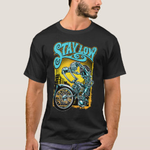 T-shirt Restez en bas Chemise de Vélo, Latino Skeleton Cho