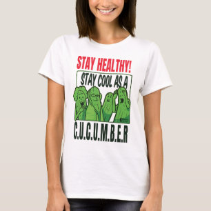 T-shirt Restez en santé Restez en Cool Femmes Blanches