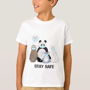 T-shirt Restez en sécurité Sloth, Ours polaire, Koala, Wol