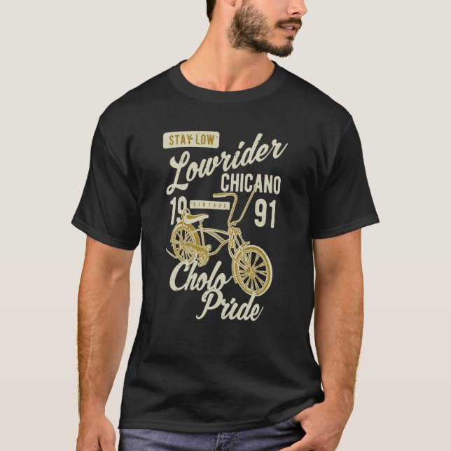 T-shirt Restez Faible Pride Cholo Chicano Lowrider Rétro (Devant)
