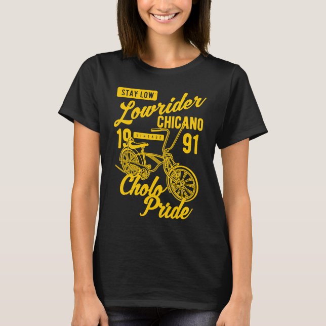 T-shirt Restez Faible Pride Cholo Chicano Lowrider Rétro (Devant)