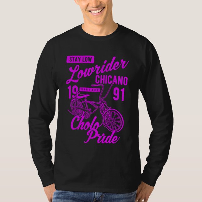 T-shirt Restez Faible Pride Cholo Chicano Lowrider Rétro (Devant)