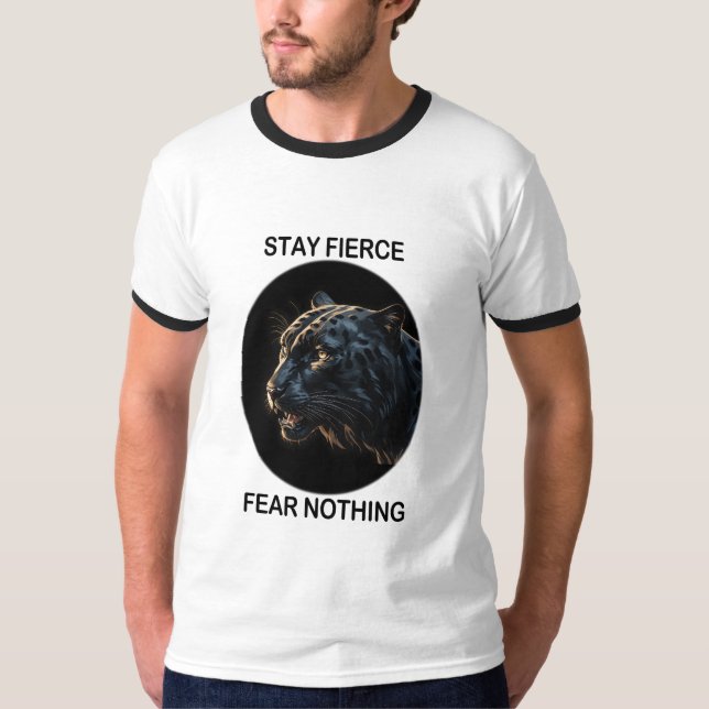 T-shirt Restez Fierce Peur Rien Panne Noire (Devant)