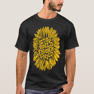 T-shirt Restez Fleur Far Enfant Tzigane Hippie Été Jaune