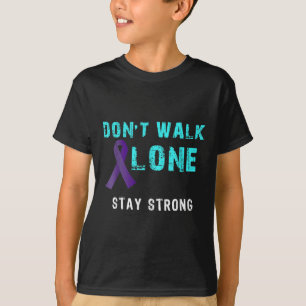 T-shirt Restez forts Prévention du suicide au ruban Turquo