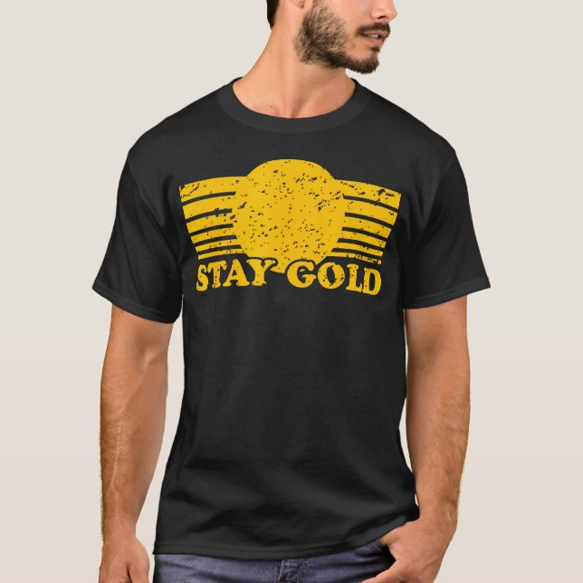 T-shirt Restez Gold Ponyboy Outsiders Réserver Film Novel  (Devant)