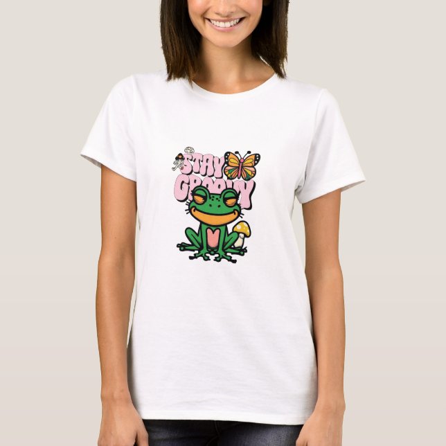 T-shirt Restez Groovy Grenouille (Devant)