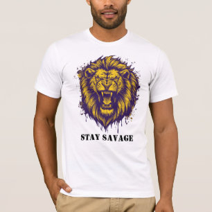 T-shirt Restez Lion Graphique Sauvage Alpha Lion