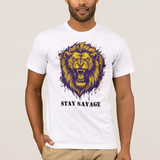 T-shirt Restez Lion Graphique Sauvage Alpha Lion