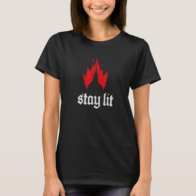 T-shirt Restez Lit Occulte Satan Devil Hell Goth Burning C (Devant)