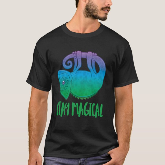 T-shirt Restez magique Lévitation Chameleon (Devant)