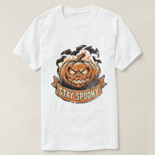 T-shirt Restez Méchant Jack O' Lantern Vintage Halloween