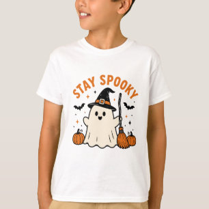 T-shirt Restez Mignon Fantôme Chapeau de Sorcière Chauves-