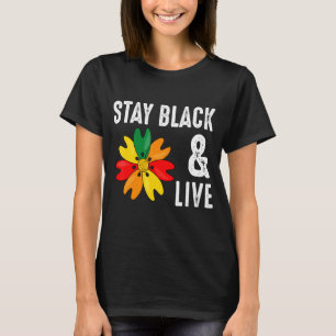 T-shirt Restez Noir & Live Restez Fier Afro Noir Histoire