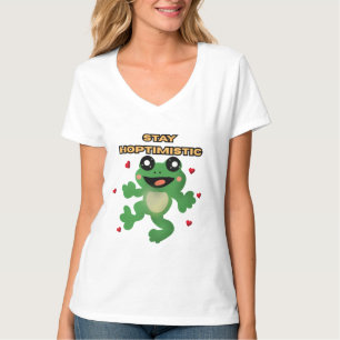 T-shirt Restez Optimiste Grenouille Mignonne Pun Drôle Cad