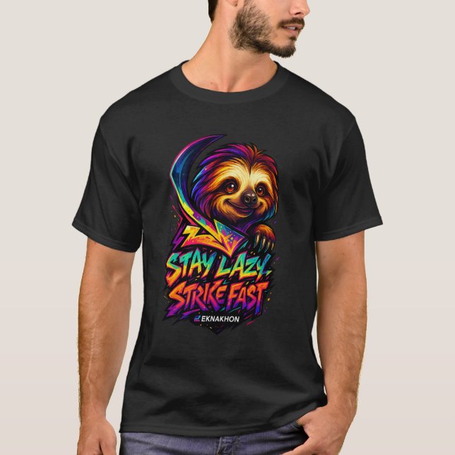 T-shirt RESTEZ PARESSEUX, FRAPPEZ VITE – Chemise Glow Ligh (Devant)
